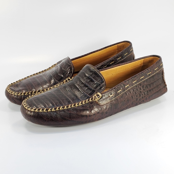 Martin Dingman Other - Martin Dingman Crocodile Leather Slip on Loafers